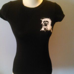 Jerico black stretch bamboo t-shirt with skull emblem